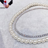 European Zircon 18KT Choker Necklace for Party Wedding