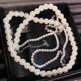 European Zircon 18KT Choker Necklace for Party Wedding
