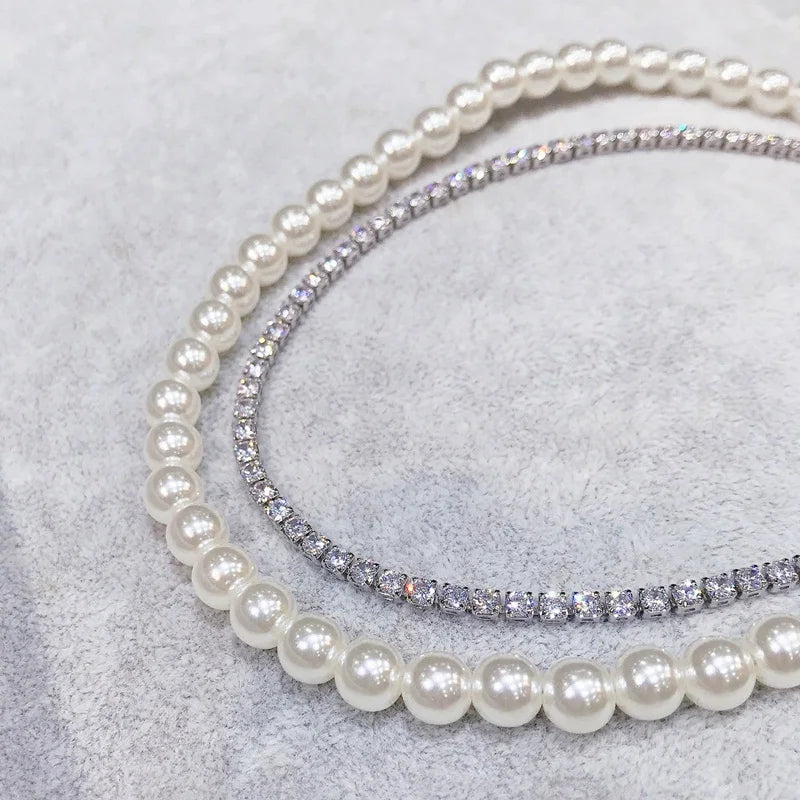 European Zircon 18KT Choker Necklace for Party Wedding