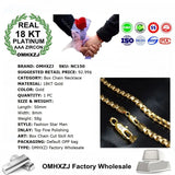 OMHXZJ 8MM Box Chain 18KT Necklace
