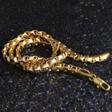 OMHXZJ 8MM Box Chain 18KT Necklace