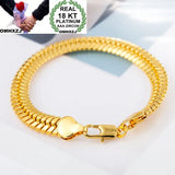OMHXZJ Flat Snake Chain 18KT Bracelet BR134