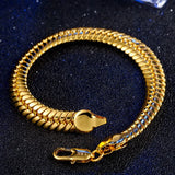 OMHXZJ Flat Snake Chain 18KT Bracelet BR134