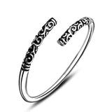 Engraved 925 Sterling Silver 18KT Cuff Bangle Bracelet
