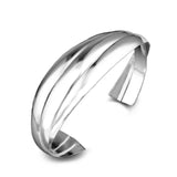 Geometric Open 925 Sterling Silver Cuff Bangle Bracelet