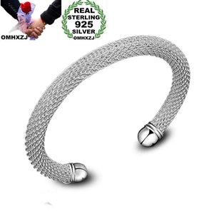 925 Sterling Silver Mesh Tube Cuff Bangle BR175