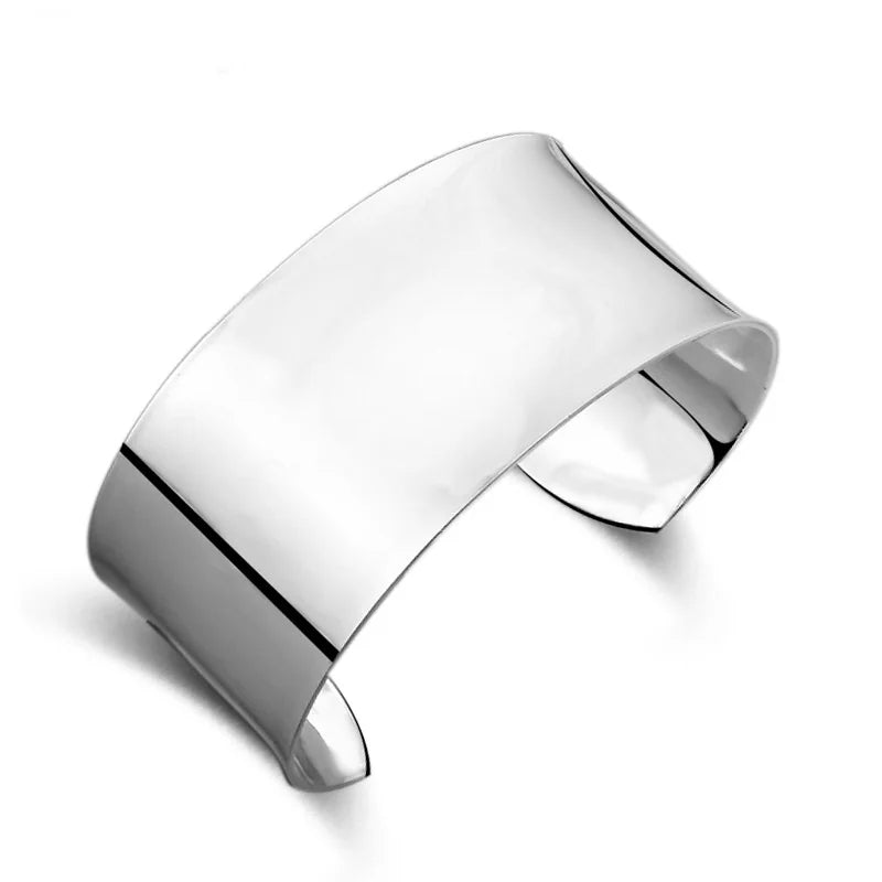 925 Sterling Silver Cuff Bangle Bracelet for Women - BR142