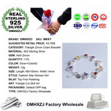 Colorful Zircon Triangle Sterling Silver Bracelet