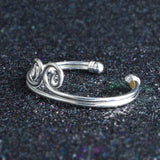 925 Sterling Silver Cuff Bracelet - Two Lines Curved - BR169