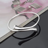 Water Drop 925 Silver Bangle Bracelet BR156