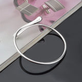 Water Drop 925 Silver Bangle Bracelet BR156