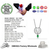Pearl Zircon 925 Silver Pendant Necklace CH87