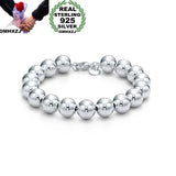 Personality OL Woman Girl Party Gift Silver Beads 925 Sterling Silver Bracelet