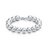 Personality OL Woman Girl Party Gift Silver Beads 925 Sterling Silver Bracelet