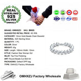Personality OL Woman Girl Party Gift Silver Beads 925 Sterling Silver Bracelet