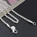 925 Sterling Silver Rope Chain Necklace