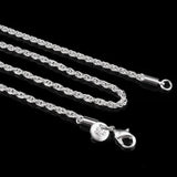 925 Sterling Silver Rope Chain Necklace