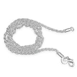 925 Sterling Silver Rope Chain Necklace