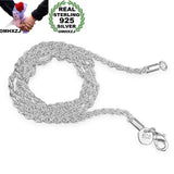 925 Sterling Silver Rope Chain Necklace