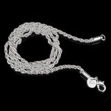 925 Sterling Silver Rope Chain Necklace