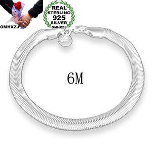 Flat Snake Chain 925 Sterling Silver Bracelet