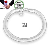 Flat Snake Chain 925 Sterling Silver Bracelet