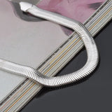 Flat Snake Chain 925 Sterling Silver Bracelet