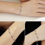 Fashion Silver Bamboo Zircon Bracelet