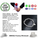 925 Sterling Silver Stamp Bracelet for Women Party Gift