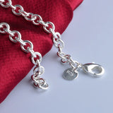 925 Sterling Silver Stamp Bracelet for Women Party Gift