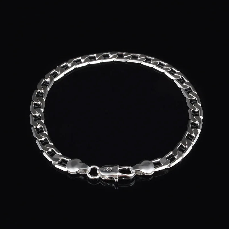 925 Sterling Silver Bracelet with Circles Chain - BR112
