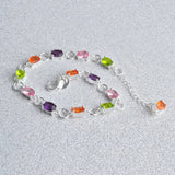Colorful Zircon Chain 925 Silver Bracelet for Party Gift
