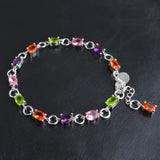 Colorful Zircon Chain 925 Silver Bracelet for Party Gift