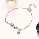 Zircon Thin 925 Silver Bracelet - Party Gift OL Woman Girl