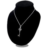 Party Gift Silver Hollow Key 925 Sterling Silver Charm Pendant Necklace