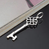Party Gift Silver Hollow Key 925 Sterling Silver Charm Pendant Necklace
