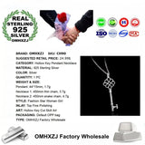 Party Gift Silver Hollow Key 925 Sterling Silver Charm Pendant Necklace