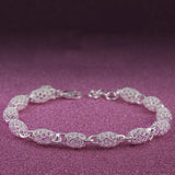 Party Gift Silver Hollow Chain 925 Sterling Silver Bracelet