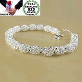 Party Gift Silver Hollow Chain 925 Sterling Silver Bracelet