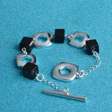 925 Sterling Silver Bracelet with Agate for Party Gift