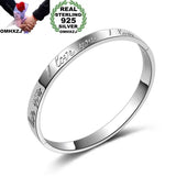 925 Silver Cuff Bracelet I LOVE YOU Gift