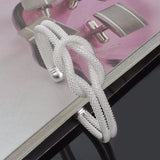 925 Sterling Silver Mesh Tie Cuff Bangle Bracelet