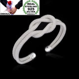 925 Sterling Silver Mesh Tie Cuff Bangle Bracelet