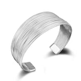 925 Silver Cuff Bangle BR143 - Personality OL Woman Girl Party Gift