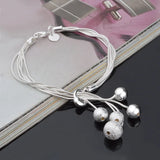 925 Sterling Silver Charm Bracelet with Silver Beads - BR41