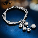 925 Sterling Silver Charm Bracelet with Silver Beads - BR41