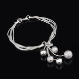 925 Sterling Silver Charm Bracelet with Silver Beads - BR41