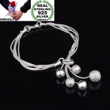 925 Sterling Silver Charm Bracelet with Silver Beads - BR41