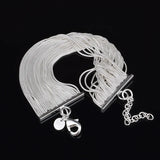 925 Sterling Silver Thin Lines Chain Bracelet