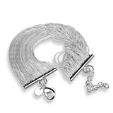925 Sterling Silver Thin Lines Chain Bracelet